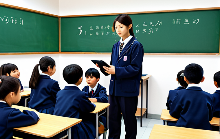 TESOL 강사가 사용하는 최신 기술 - Interactive Digital Classroom**

"A modern Japanese classroom, students attentively using tablets wi...