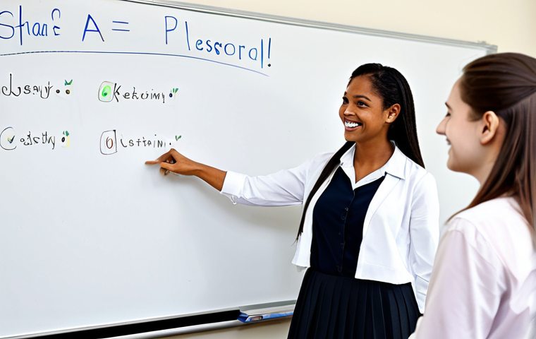 TESOL 시험 채점 기준 - Interactive Classroom**

"A friendly female teacher, fully clothed in professional attire, engaging ...