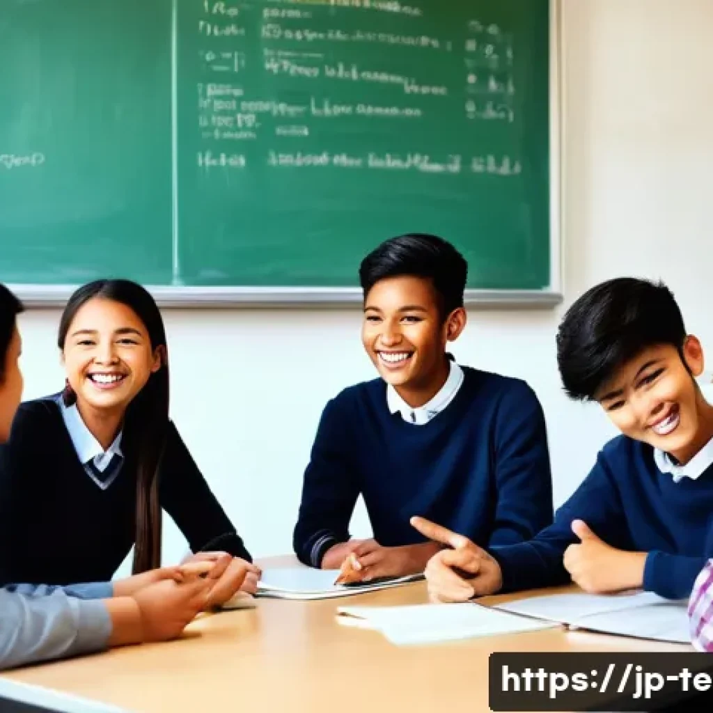 TESOL 자격증을 위한 필수 어휘 - **Prompt: "A vibrant, modern language classroom filled with students from diverse cultural backgroun...