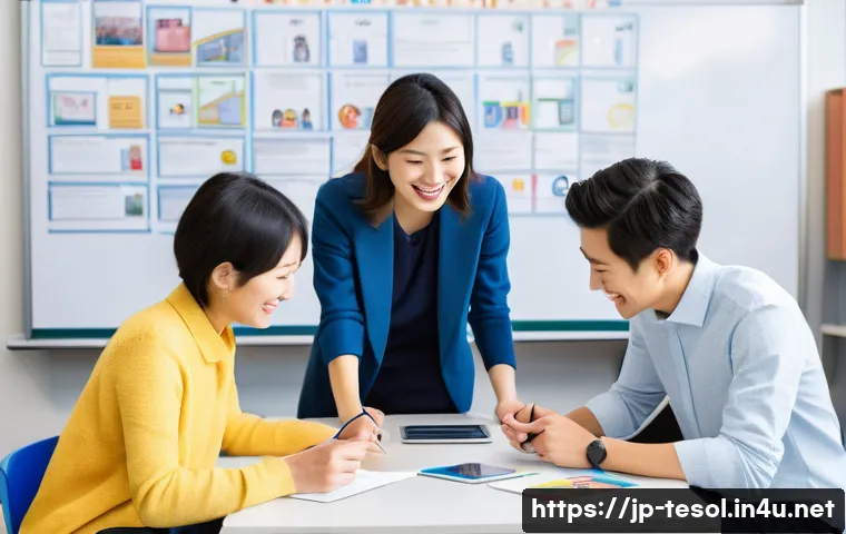 TESOL 수업에서 자주 발생하는 문제 - A diverse classroom scene showing a group of adult English language learners from various cultural b...